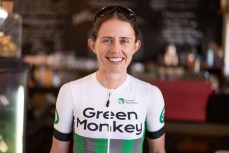 Cycling athlete Kate McCarthy makes a coffee stop at The Paddock in Cambridge,  Waikato, New Zealand. Photo: Derek Morrison