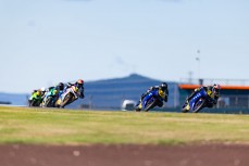 Jake Lewis leads the Supersport 600 field at Motomania Round 4 of the 2026 New Zealand Super Bike Championships held at Taupo Motorsport Park, Taupo, Waikato, New Zealand, March 14-15, 2026. Photo: MNZ/Derek Morrison