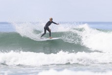 Keo Morrison on a wave near Brighton Beach, Dunedin, New Zealand.Photo: Derek Morrison
