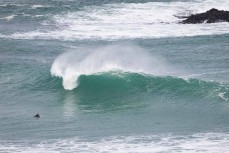 Lineup during a fun swell at Smaills Beach, Dunedin, New Zealand.Photo: Derek Morrison