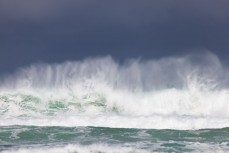 Lineup during a fun swell at Smaills Beach, Dunedin, New Zealand.Photo: Derek Morrison