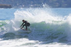 Pete Maloney during a swell on the north coast of Dunedin, New Zealand.