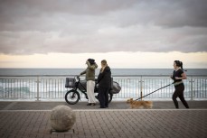 Pipiata Ritchie and Alaia Mattingly post-surf at St Clair, Dunedin, New Zealand.Photo: Derek Morrison