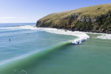 Swell wrapping in during a swell on the north coast of Dunedin, New Zealand.