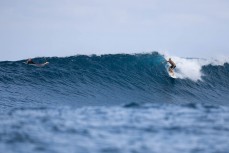 Brett Wood makes the most of a fun right in the Mentawai Islands, Sumatra, Indonesia.