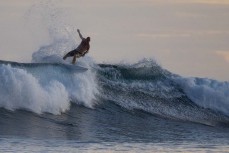 Campbell Pritchard floats a section in the Mentawai Islands, Sumatra, Indonesia.