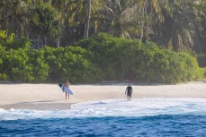 Kent Inglis and Andrew McGregor explore a remote island in the Mentawai Islands, Sumatra, Indonesia.