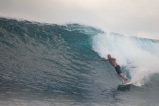 Campbell Pritchard on a tear in the Mentawai Islands, Sumatra, Indonesia.