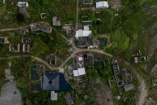 Abandoned village at the foot of Mount Sinabung (2460m) – an active stratovolcano consisting of andesite and dacite in the Karo plateau of Karo Regency, North Sumatra, Indonesia, 40 kilometres from Lake Toba. Many old lava flows are on its flanks and the