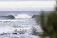 Clean conditions during a winter swell at a remote beachbreak near Dunedin, New Zealand.Photo: Derek Morrison