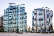 Beachfront apartments near Coolangatta on the Gold Coast, Queensland, Australia.