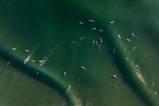 Surfers make the most of a break near Coolangatta on the Gold Coast, Queensland, Australia.