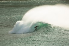JC Susan rides a perfect wave in the Catlins south of Dunedin, New Zealand. 