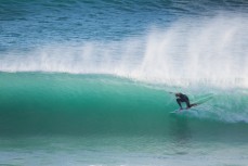 JC Susan backhand in hollow waves at St Kilda Beach, Dunedin, New Zealand. 