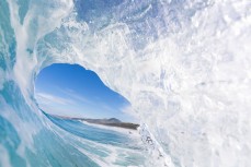 Inside a wave at Blackhead Beach, Dunedin, New Zealand. 