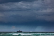 Southerly storm approaches White Island, Dunedin, New Zealand. 